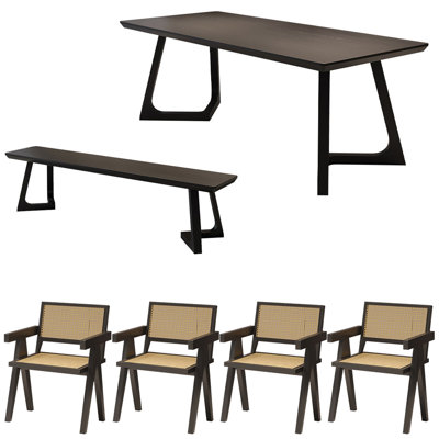 Modern simple solid wood dining table set.