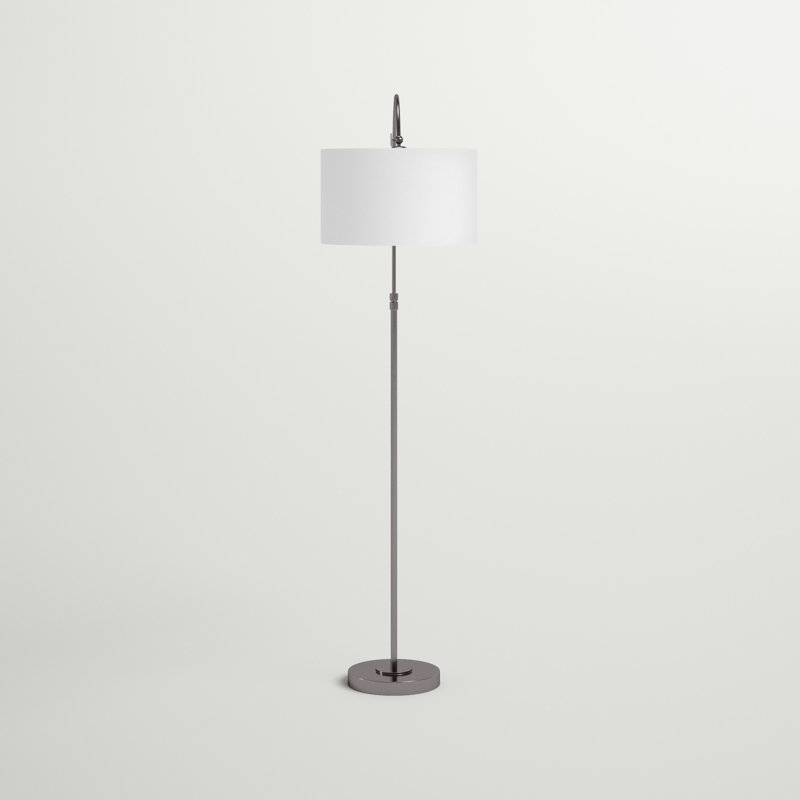 Lampe sur pied arquée 64 po Layden, Nickel brossé