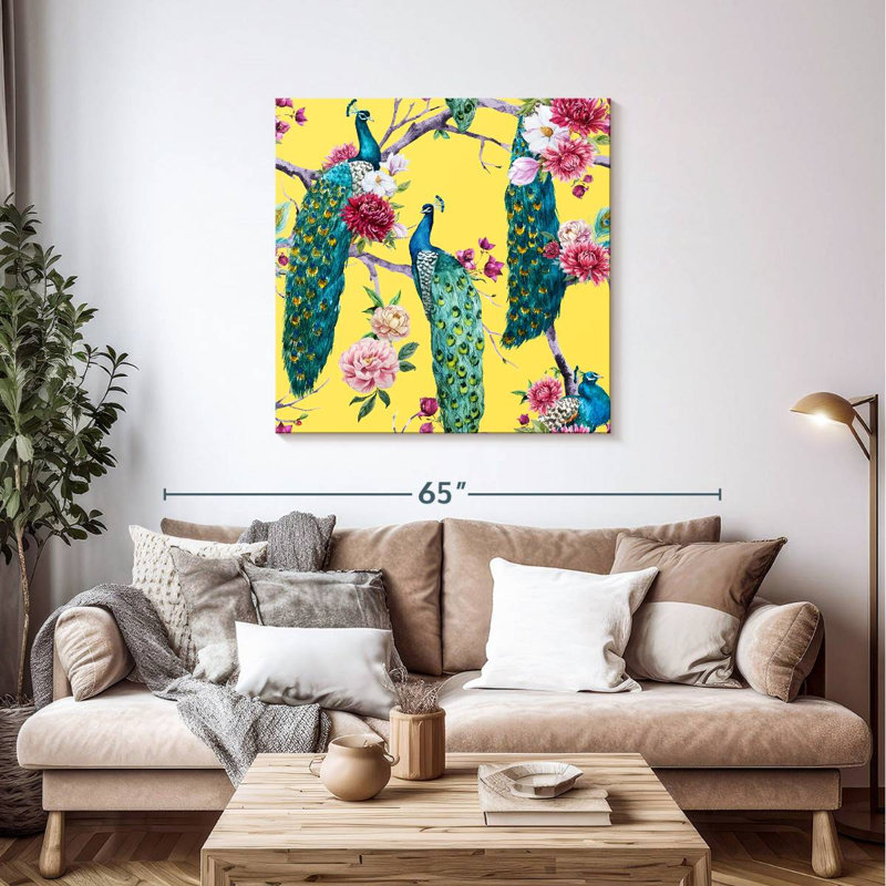 Crowle Elegant Peacocks, 39" H x 39" W