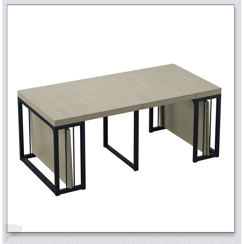 23.62"- 118"Modern Extendable Dining Table,Seats 2-10 People,,Space-Saving Wood Dining Table For Kitchen/Dining Room/Living Room For Family Gatherings/Parties