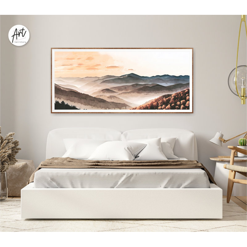 Parc national des Great Smoky Mountains, art mural horizontal, impression de voyage à l'aquarelle, Toile tendue