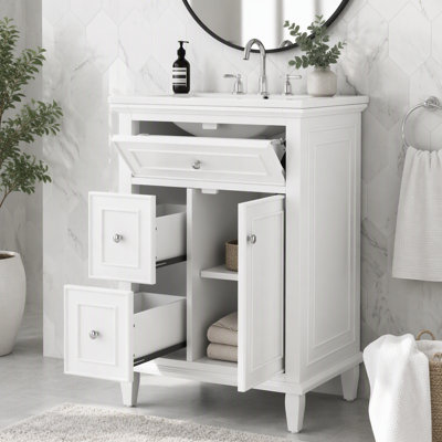 Meuble-lavabo 24 po avec lavabo et rangement intelligent
