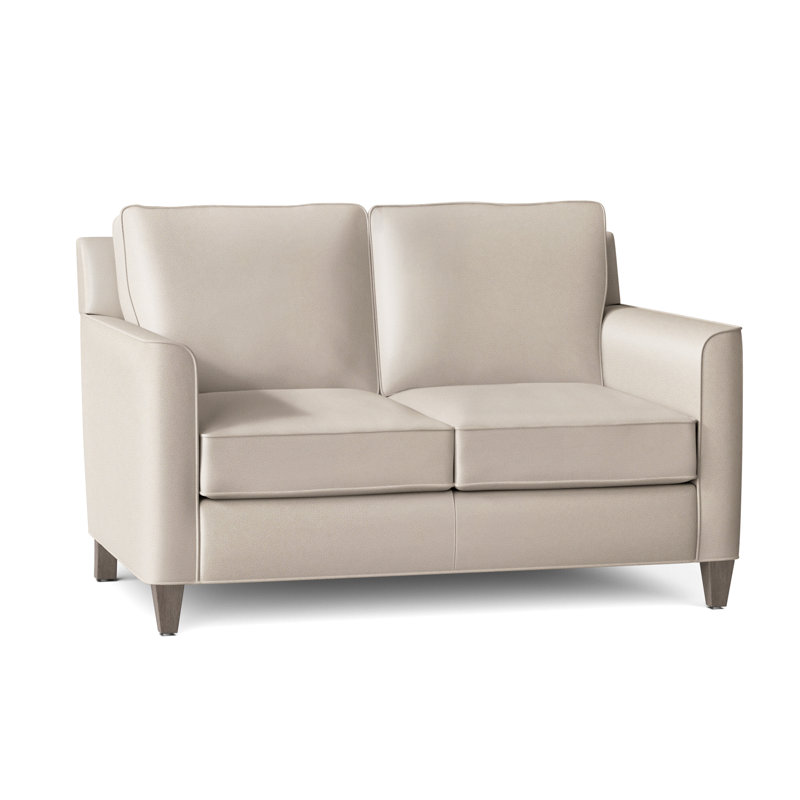 Yorba Leather Loveseat, Stone, Aline Fumo Genuine Leather