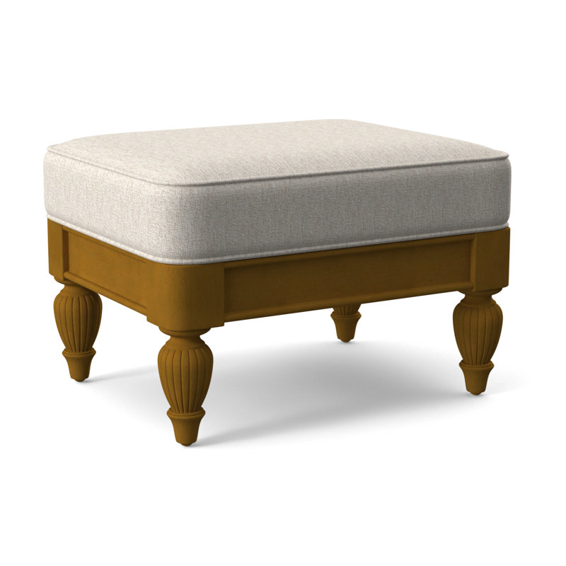 Grand View Ottoman, Java Finish, Snow Crypton Performance; 0884-91