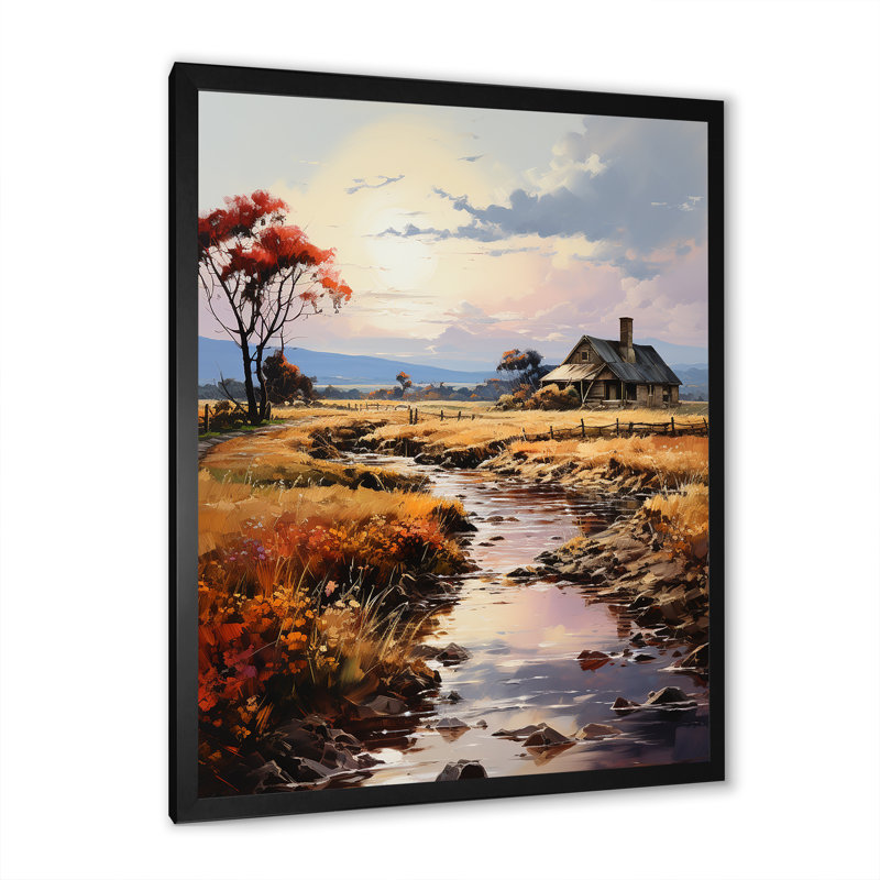 Farmhouse Rustic Retreat II, reproduction d'art sur toile, Cadre simple noir, H 20 po x l 12 po x P 1 po
