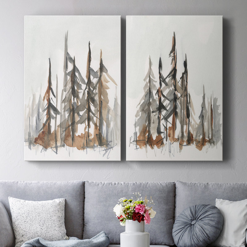 Rustic Evergreens I-Premium Gallery Wrapped Canvas -Ready to Hang, 36" H x 24" W