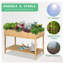 Lit de jardin surélevé en bois naturel avec 8 poches de plantation 43,3 po x 18 po x 30 po Outsunny