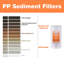 Cartouche de remplacement pour filtre à sédiments iSpring FP15BX4 pour systèmes de filtration d'eau pour toute la maison, PP haute capacité 5 microns, 4,5 po x 10 po, paquet de 4, blanc