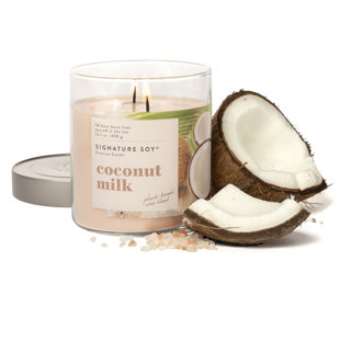 Bougie parfumée au lait de coco avec couvercle Signature
