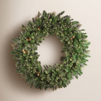 48" Pre-Lit Pine Wreath