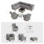 Ensemble de conversation modulaire en osier 10 pièces avec chaises berçantes pivotantes, table basse et table d'appoint, ensemble de conversation pour patio toutes saisons-608008244