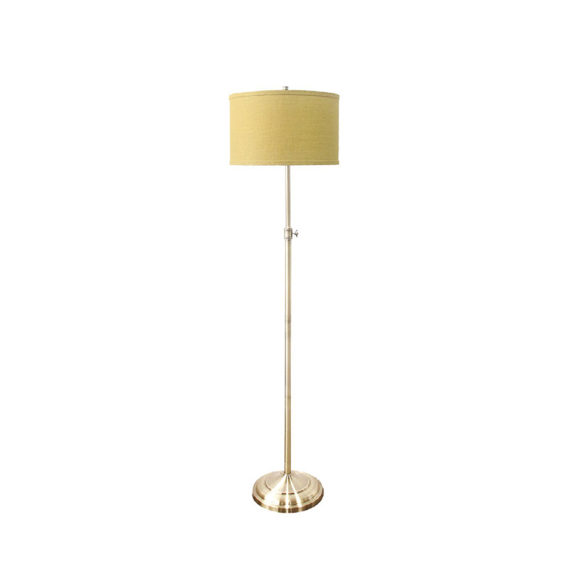 Lampe de plancher 62 po encanto, Jaune moutarde, Laiton antique