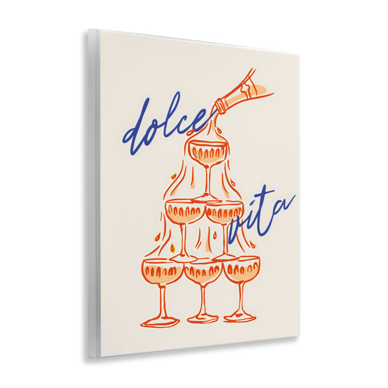 Plaque murale Dolce Vita Champagne Tower, design par The Prints Vibe