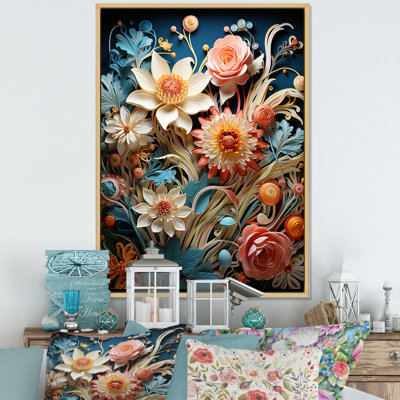Papier coloré botanique artistique II - Fleurs, impressions sur toile