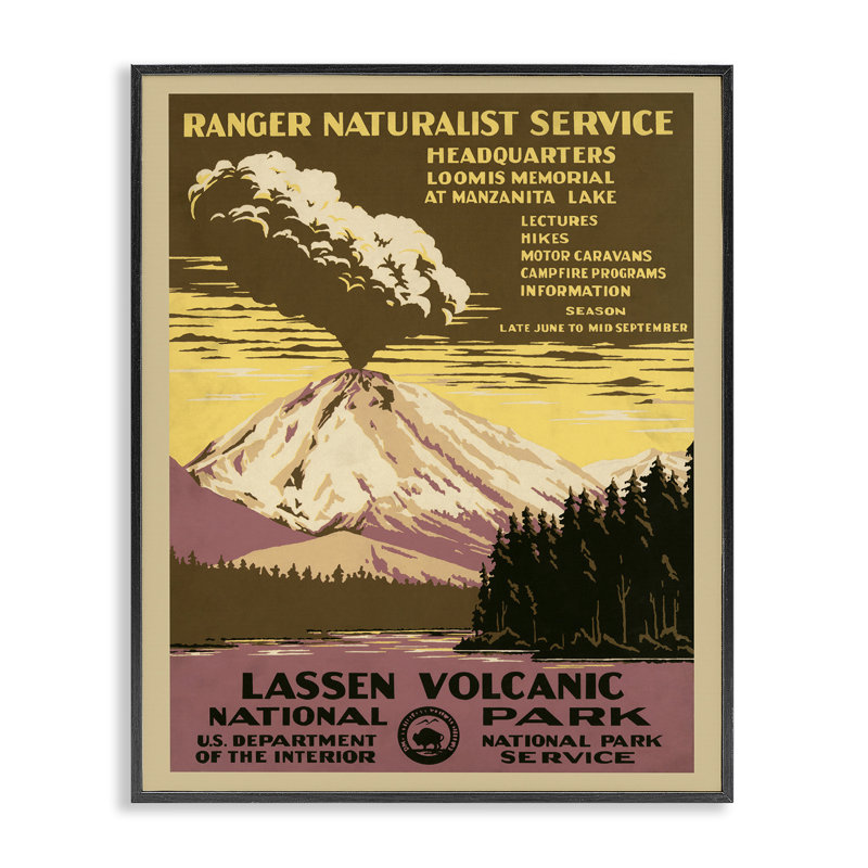 «Vintage National Park», estampe numérique par C. Don (Chester) Powell, Giclée encadrée noir minuit, H 20 po x l 16 po
