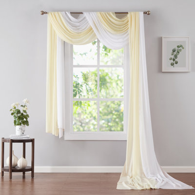 Candida Chiffon Solid Semi-Sheer Window Scarf
