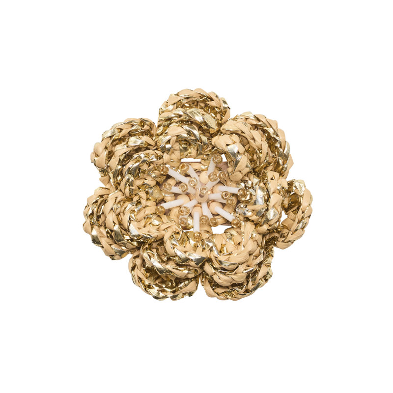 Pareo Napkin Ring, Natural/Gold