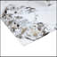 Table rectangulaire moderne en verre minimaliste moderne avec plateau en verre trempé de 0,39 po et pieds en MDF à motif blanc pour l'entrée et le salon.