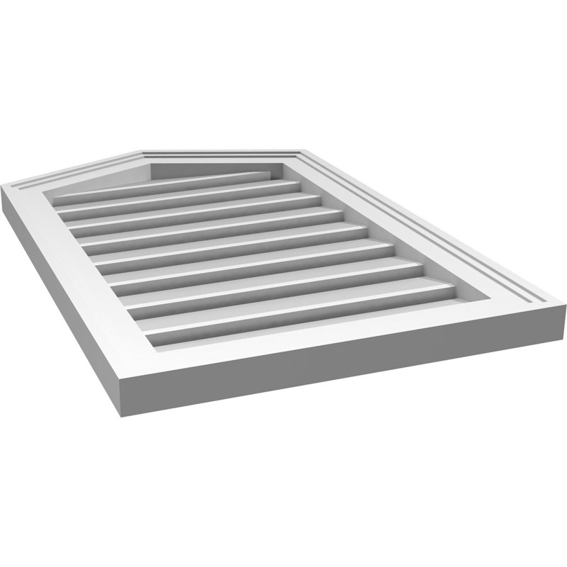 Ventilé à pignon fonctionnel en uréthane à hauteur de sommet 5 pintes, brun clair apprêté, H 28 po x l 18 po x P 1,5 po