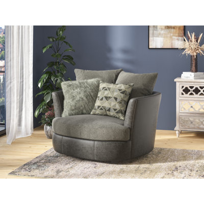Hostivice Upholstered Swivel Chair And A Half