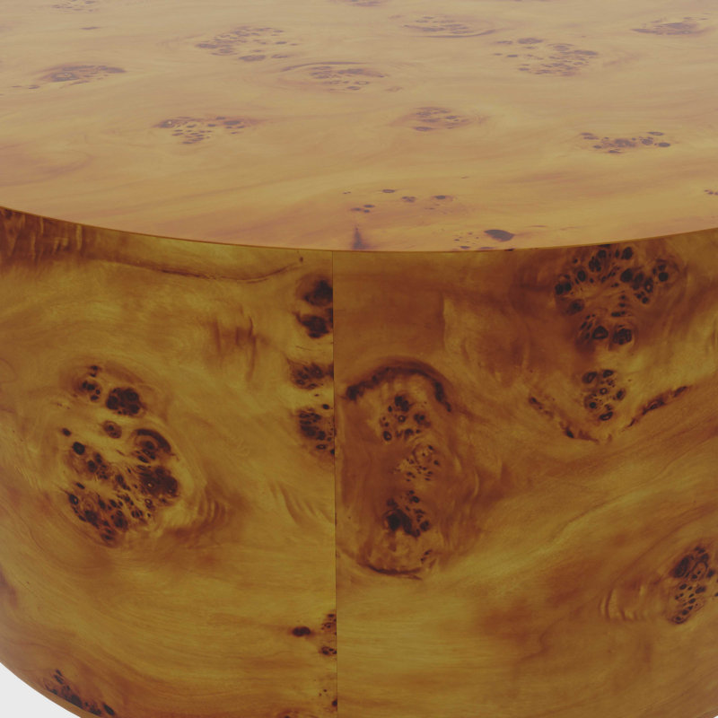 Table basse ronde, Bois brun