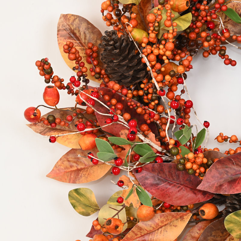 Présentoir de cheminée d'automne 24 po 24 po, Orange/rouge