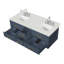 Meuble-lavabo double 60 po bleu X P 22 po D, dessus en quartz blanc et ensemble de robinet-621140126-621140114