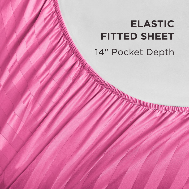 The Sheet Lab Regal Dreams Sheet Sets, Hot Pink, King Sheet Set with 2 Pillowcases