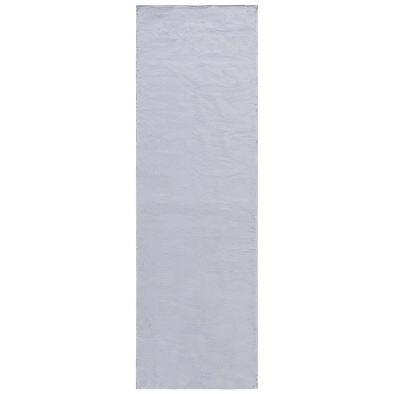 Tapis uni gris clair fabriqué à la machine, Tapis de couloir 2 pi 6 po x 8 pi