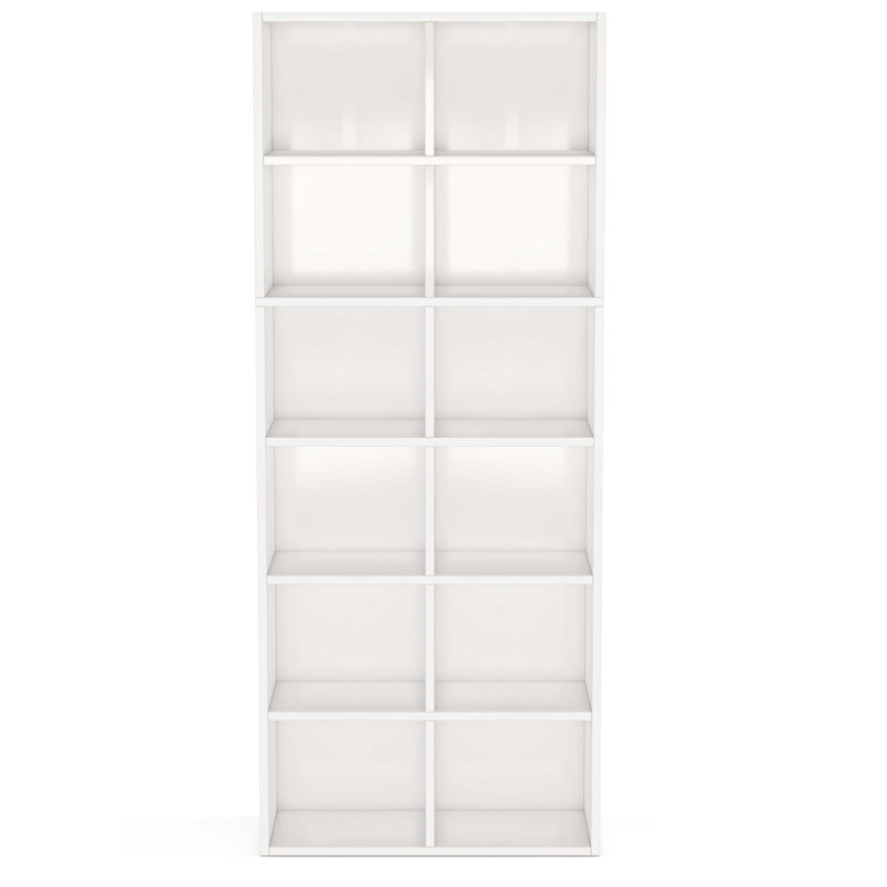 70.9" Bookcase, Modern Bookshelf with 12 Cube Storage