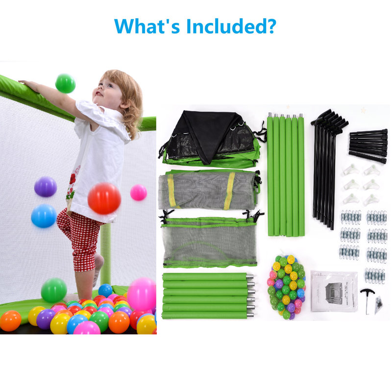55'' Hexagon Trampoline with Safety Enclosure