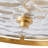 2-Lamp Clear Stone patterned Glass Gold Adjustable Ceiling Light