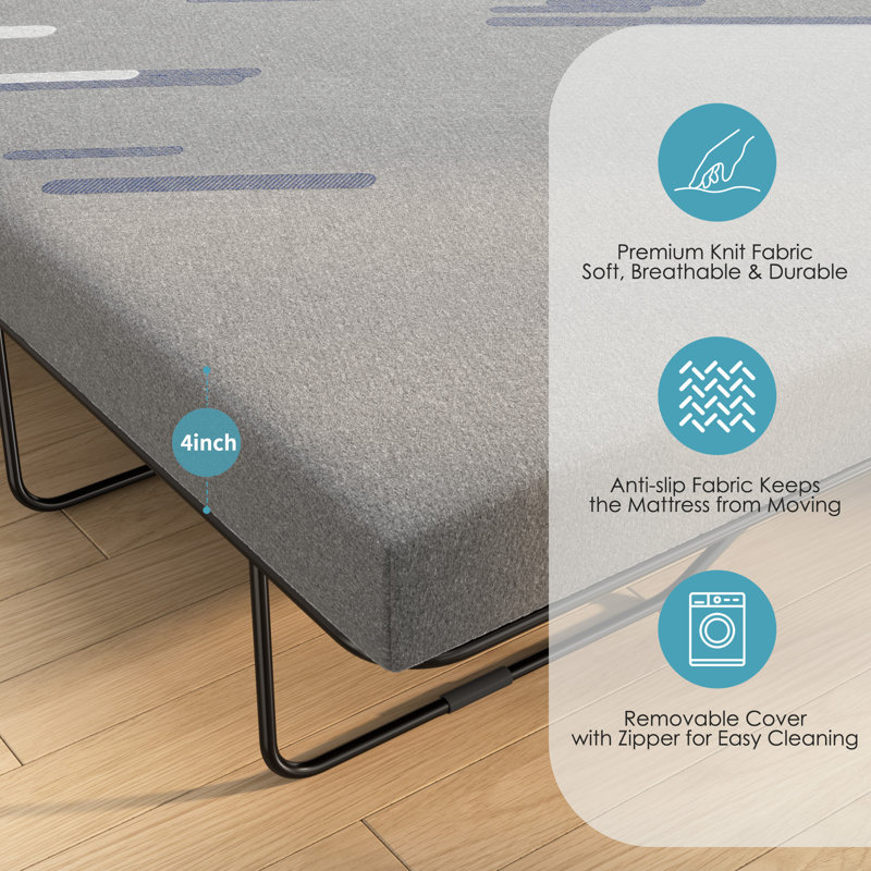 Matelas en mousse viscoélastique de 4 po pour canapé-lit, canapé-lit, canapé-lit, lit d'invité, véhicule récréatif - matelas seulement