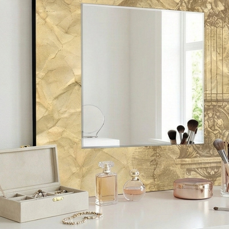 Brinton Wood Flat Wall Mirror