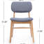 Ensemble de 2 chaises de salle à manger rembourrées Mid-Century avec structure en bois d'hévéa