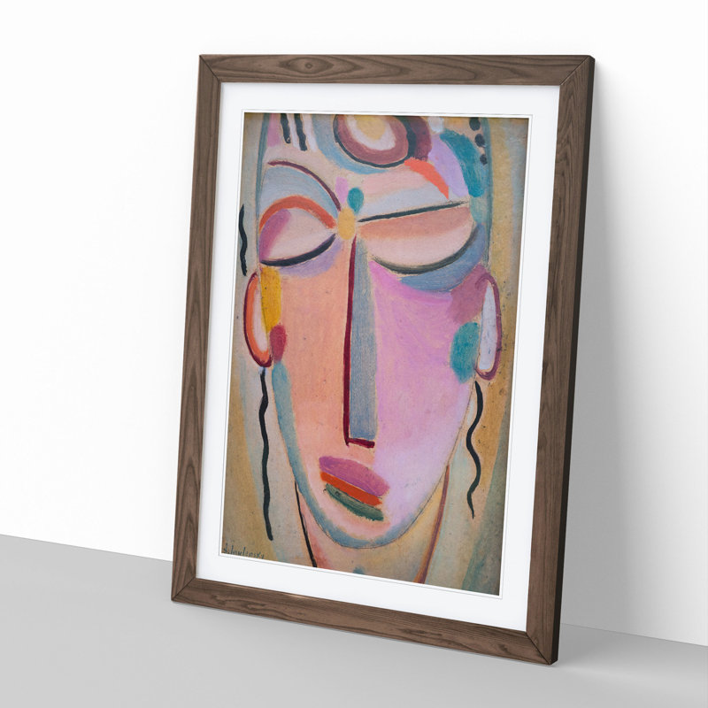 Meditation Vol.1 by Alexej Von Jawlensky - Picture Frame Painting, Walnut Framed, 65cm H x 48cm W x 2cm D