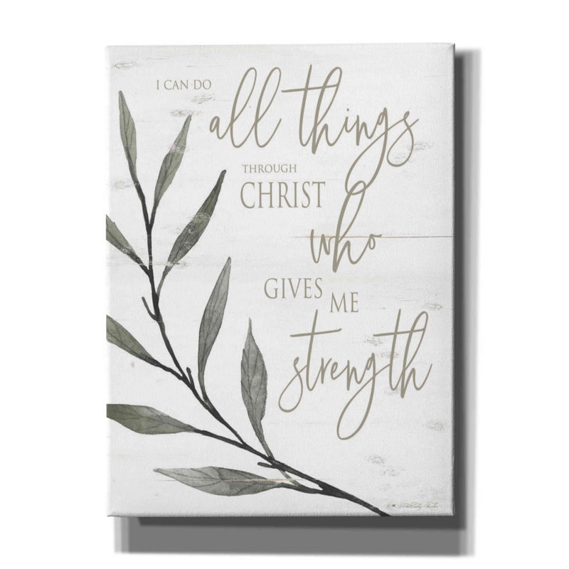 «I Can Do All Things Through Christ» par Cindy Jacobs - impression sur toile tendue, H 54 po x l 40 po x P 1,5 po