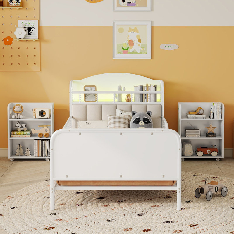 Ensemble de chambre à coucher 3 pièces avec 2 tables d'appoint, Blanc
