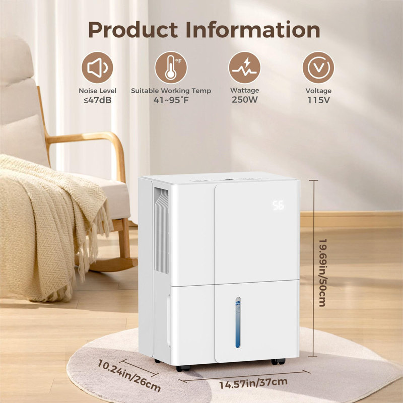 COWSAR 22 Pint Dehumidifier for Spaces Up to 1500 Sq. Ft