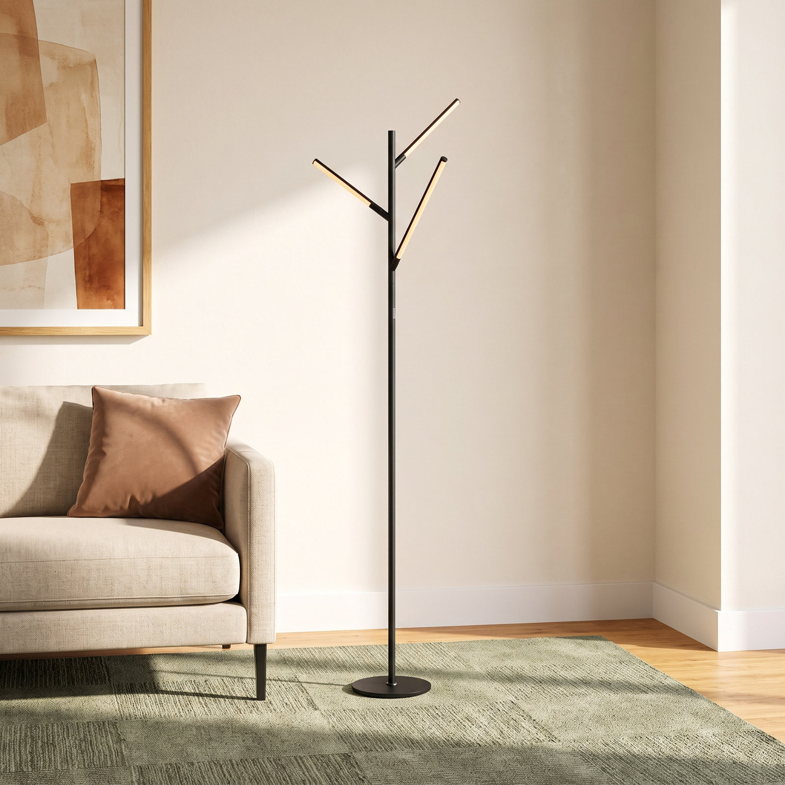 Rivera 74.5'' Dimmable Floor Lamp, Black