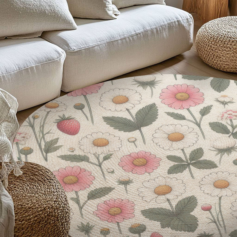 Tapis tressé Petals & Berries, Rond 5 pi