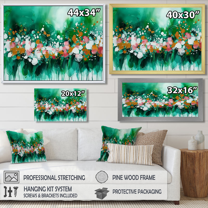 Art mural sur toile, "Mute Floral", Reproduction encadrée d'une seule photo, Noir, H 12 po x l 20 po