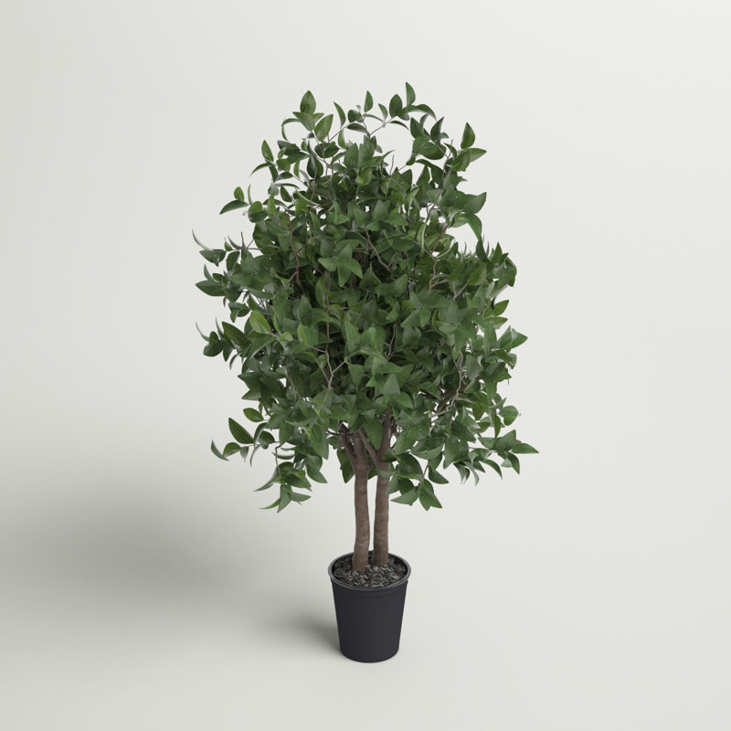 Ficus artificiel de 4 pi dans un pot en plastique noir