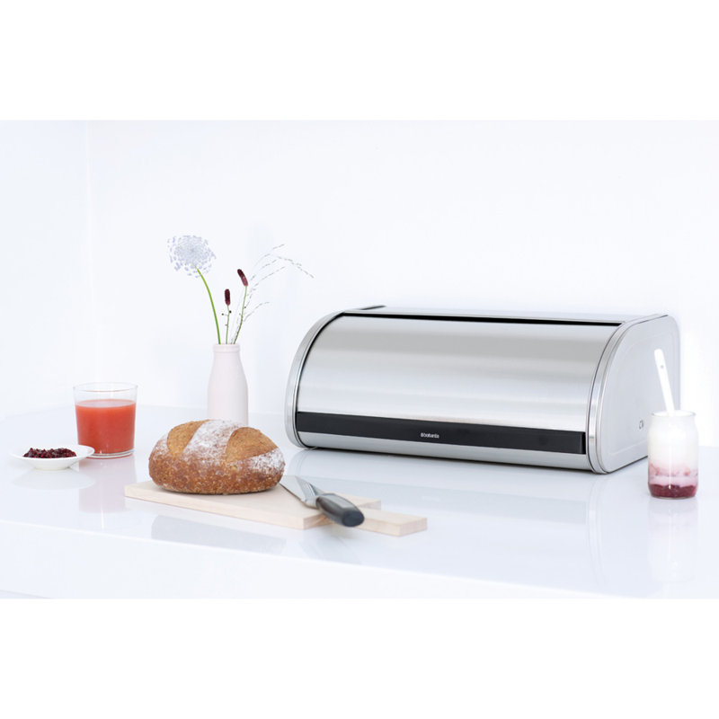Brabantia Roll Top Bread Bin, Matt Steel