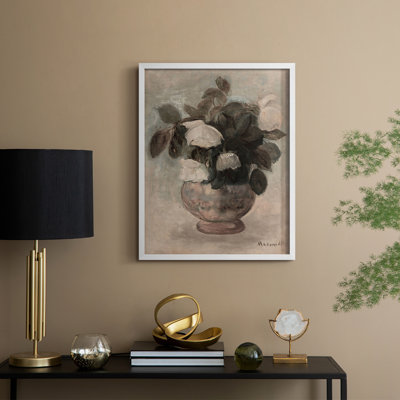 Vintage Floral Print XCVI Framed Print - Solid Wood