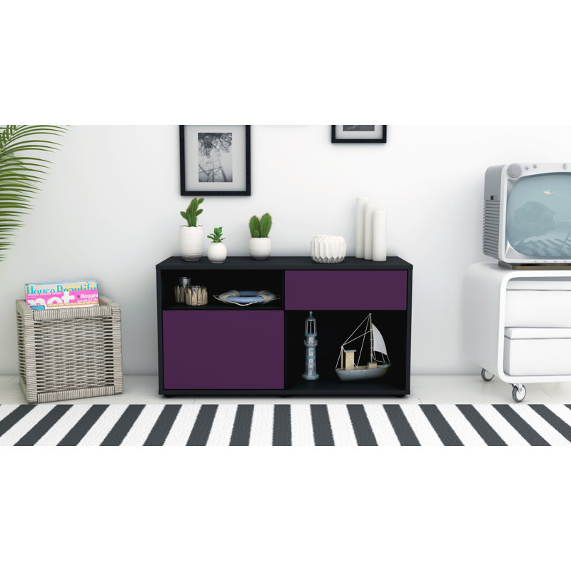 Elmer 1 - Drawer Chest of Drawers, Black and purple