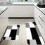 Ensemble de tapis de cuisine noir et blanc à motif géométrique 2 pièces