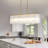 5-Light  Rectangular Linear Chandelier with Clear Textured Glass Tubes