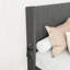 Base de lit pleine grandeur avec rangement relevable, tête de lit à oreilles moderne, ports, revêtement en lin gris foncé, rembourrage en mousse, aucun sommier requis avec vérin à gaz, tête de lit à oreilles
