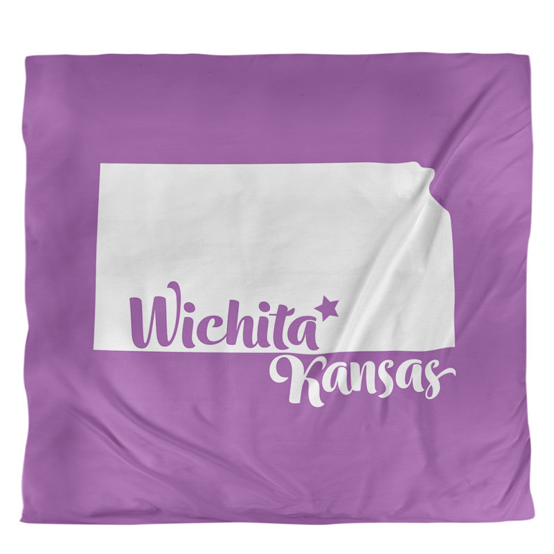 Housse de couette simple wichita Kansas, Housse de couette pour grand lit, Violet, Microfibre